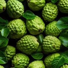 Fototapeta premium Cherimoyas as seamless tiles