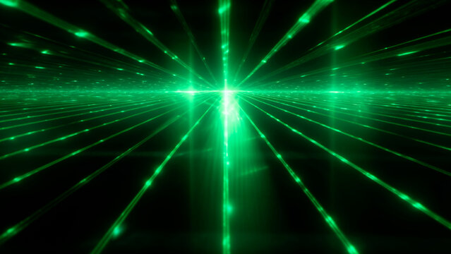 Abstract green background with a laser