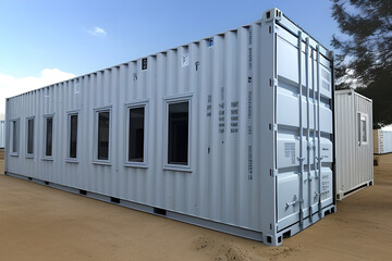 Mobile mining office buildings or container site office for construction site. Portable house and office cabins