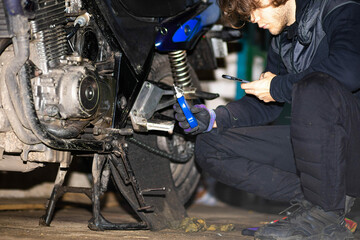 motorcycle maintenance and repair, diagnostics.