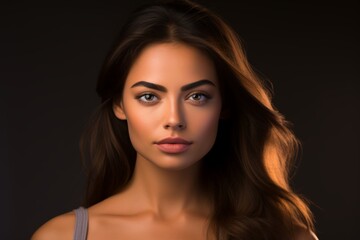 Fototapeta premium Portrait of woman with long flowing hair 