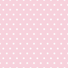 Polka dots on a pink background that looks simple and charming.