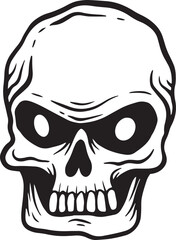 Skull hand drawn illustrations for stickers, logo, tattoo etc