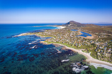 Aerial view of Betty's Bay in Western Cape province in South Africa