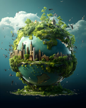 Photo world wildlife day with the animals Earth globe for World animal day