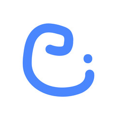 blue cute squiggle line element