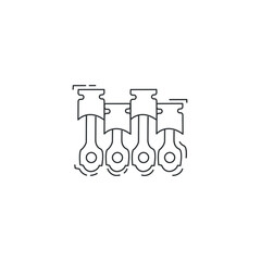 Engine piston line icon. car engine pistons thin line icon.