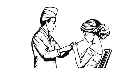 Naklejka premium Skilled Doctor Procedure Image Witness the Expert Execution of Medical Care and Treatment 