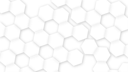 White Hexagonal Background. Luxury White Pattern. Vector Illustration. Seamless pattern of hexagons background technology with hexagons. honeycomb white Background ,light and shadow ,Vector.