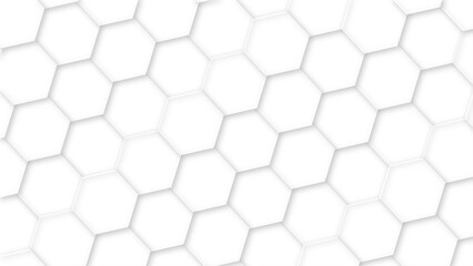 White Hexagonal Background. Luxury White Pattern. Vector Illustration. Seamless pattern of hexagons background technology with hexagons. honeycomb white Background ,light and shadow ,Vector.