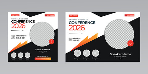 digital marketing creative technology business social media live webinar banner invitation template. 