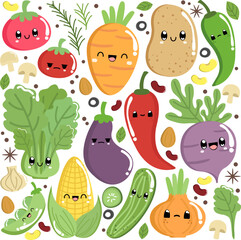 Fototapeta premium vegetable doodle art