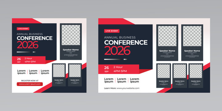 digital marketing creative technology business social media live webinar banner invitation template. 