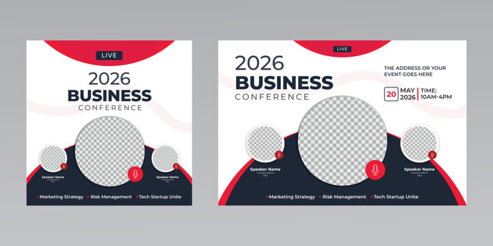 digital marketing creative technology business social media live webinar banner invitation template. 