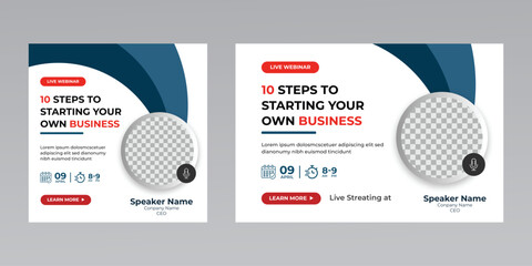 digital marketing creative technology business social media live webinar banner invitation template. 