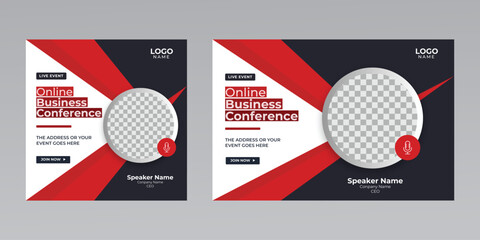 digital marketing creative technology business social media live webinar banner invitation template. 