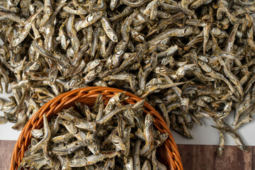 Dried anchovies for making delicious soup