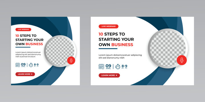 digital marketing creative technology business social media live webinar banner invitation template. 