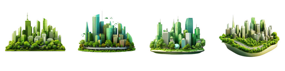 Green Cities clipart collection, vector, icons isolated on transparent background