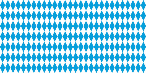 Oktoberfest bavarian pattern. Background for octoberfest in munich. Texture with white and blue rhombus. Flag of bavaria - obrazy, fototapety, plakaty