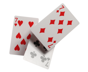 Poker playing cards isolated on white, clipping path