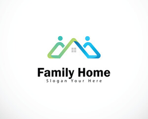 family logo creative home community design concept care