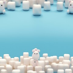 "Fluffy and Fun: Marshmallow Texture" Digital paper. Seamless pattern. AI
