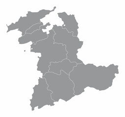 Fototapeta na wymiar Bern Canton administrative map