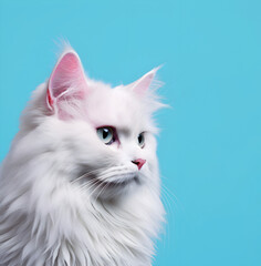 Graceful Whispers: The Minimalist Fluffy Cat