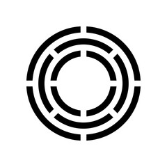 Black Abstract Round Maze Shaped Icon