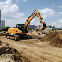 Construction site with heavy equipment 