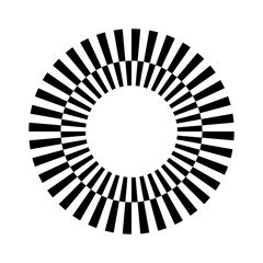 Black Abstract Striped Icon with Intertwined Circles