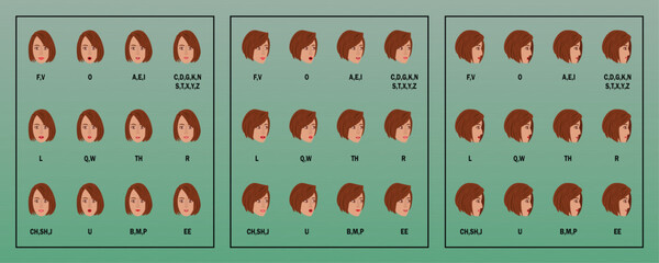 Cartoon female character kit. woman in casual clothing, different hands, legs poses and facial emotion. Characters constructor vector set