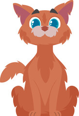 A cat that appears funny. A small and adorable cat is currently sleeping. Cartoon style, Vector Illustration