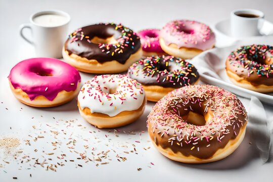 donuts with icing sugar 4k HD quality photo. 