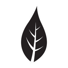 Black Abstract Simplistic Leaf Icon