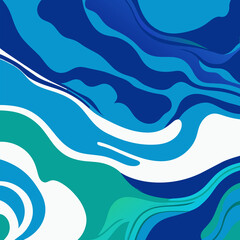 Abstract background with blue and green waves. 