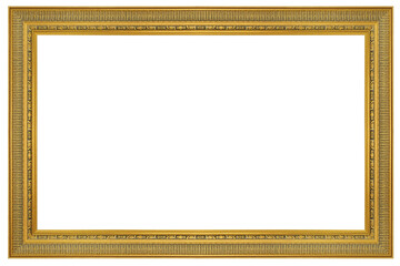 Old style vintage golden frame isolated on a white background