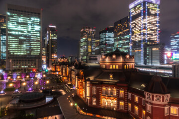 Fototapeta na wymiar 東京駅　冬のイルミネーション 
