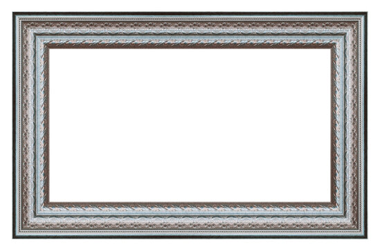 Old vintage silver frame isolated on a white background