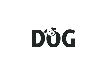 this is a creative text and dog added logo design