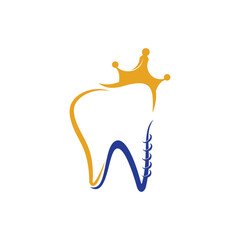 Modern and attractive tooth king logo design