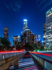 Downtown Los Angeles Skyline as seen from the CA-110 freeway (portrait)