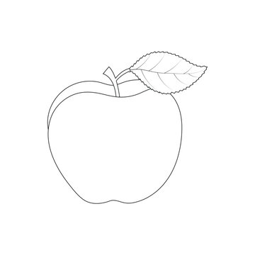 apple on a white background line art illustration