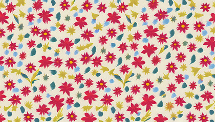 seamless pattern with flowers,pink,art,leaf,ornament,textile,AI generated