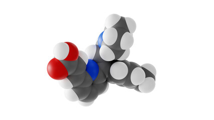 acrivastine molecule, h1-receptor antagonist molecular structure, isolated 3d model van der Waals