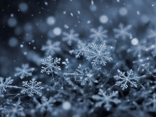 snowflakes ice crystal snow on frozen flowers and plants winter nature abstract