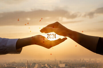 Concept of peace in 2024. - obrazy, fototapety, plakaty