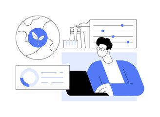 Ecosystem monitoring abstract concept vector illustration.