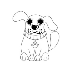 Vector skillfully puppy in a energize shape pulverizing for children's coloring books